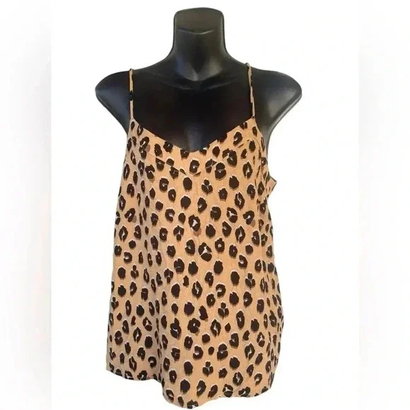 A New Day Leopard Animal Print Camisole Tank Top Blouse Size M preloved - Picture 1 of 6